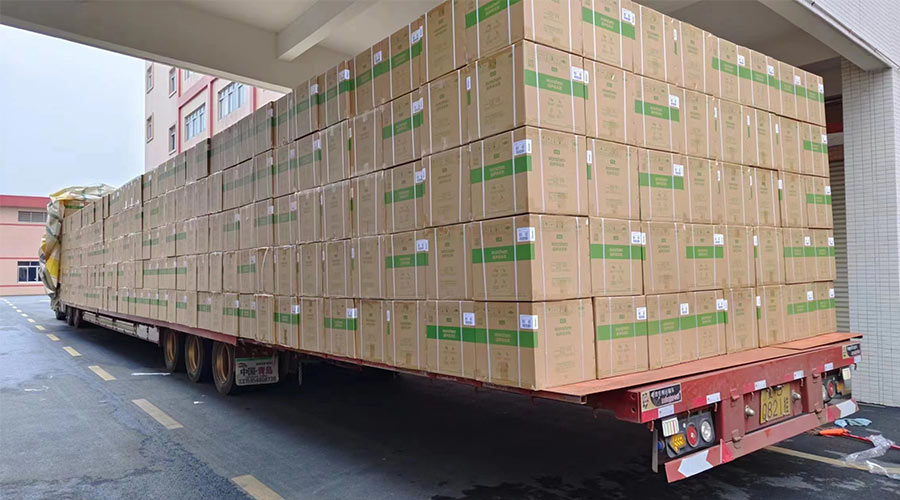 場面壯觀！國內(nèi)某知名品牌客戶2000臺波輪洗衣機高效裝柜完畢