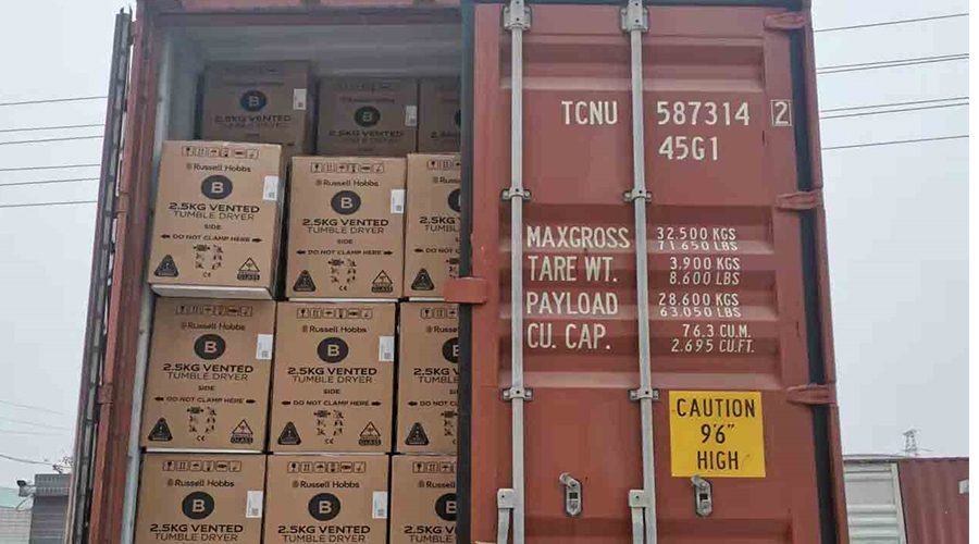 年底沖刺！順利完成英國(guó)Russell hobbs客戶(hù)的滾筒干衣機(jī)出貨