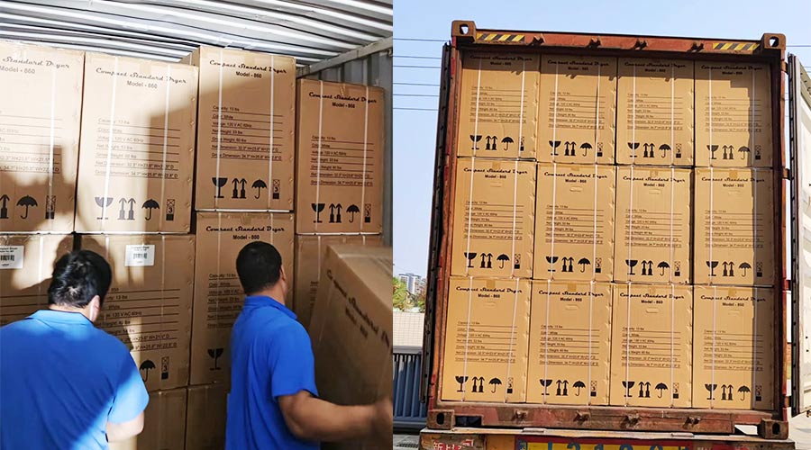 客戶(hù)Equator滾筒衣服烘干機(jī)快速裝柜完畢  蓄勢(shì)待發(fā)！